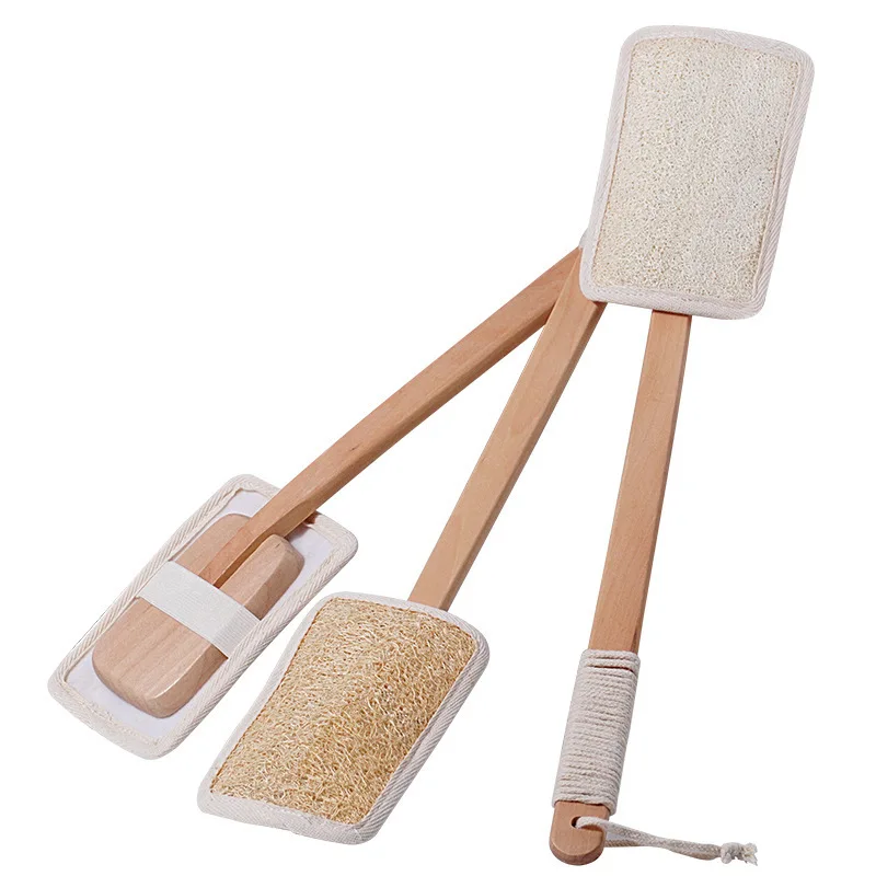 

Natural loofah long handled shower brush bath scrub back scrub brush bathroom cleaning brush bathroom supplies massage brush