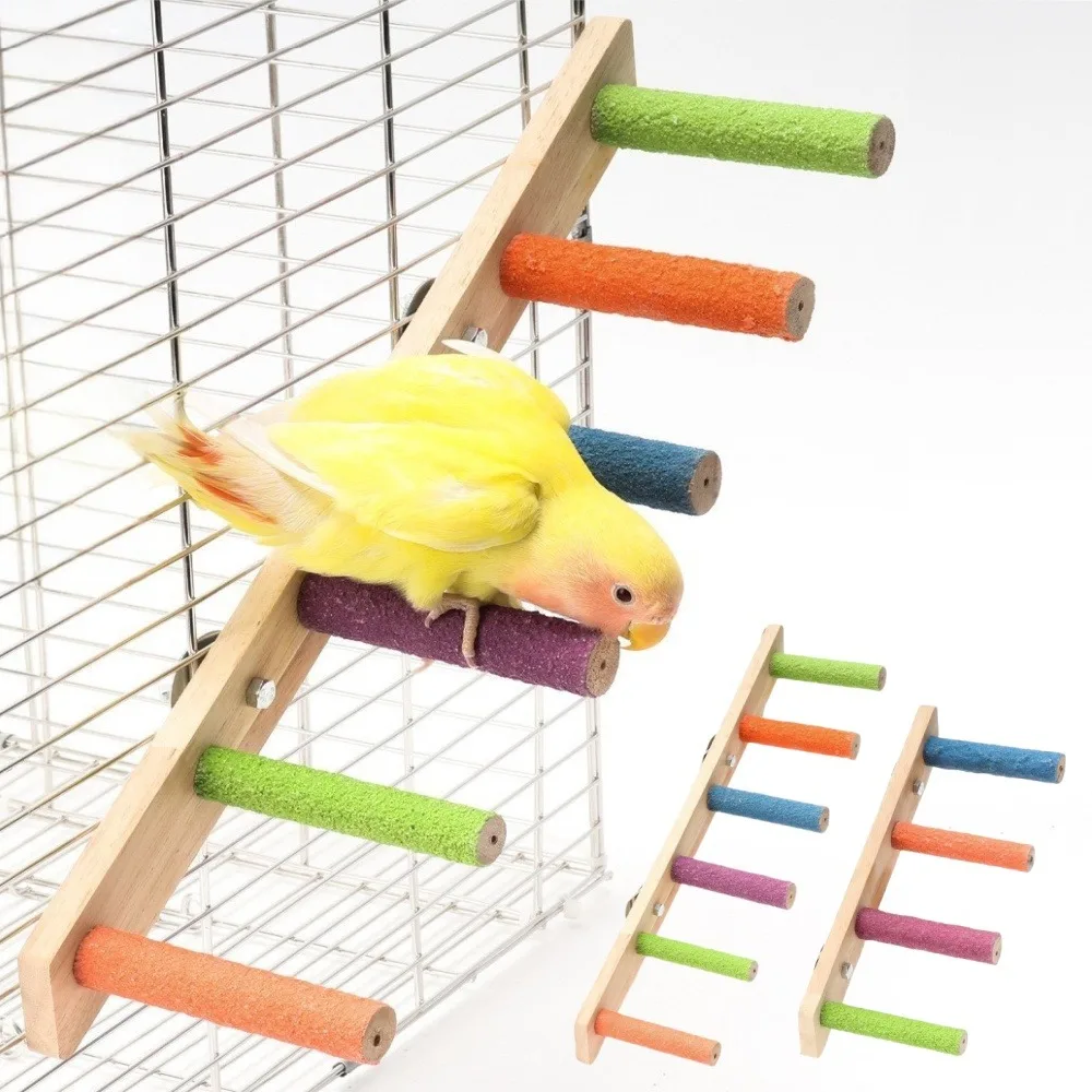 4/6/8 Sections Bird Climbing Ladder Parrot Training Interactive Toy Bird Grinding Claws Climbing Standing Stick Bird Accessories