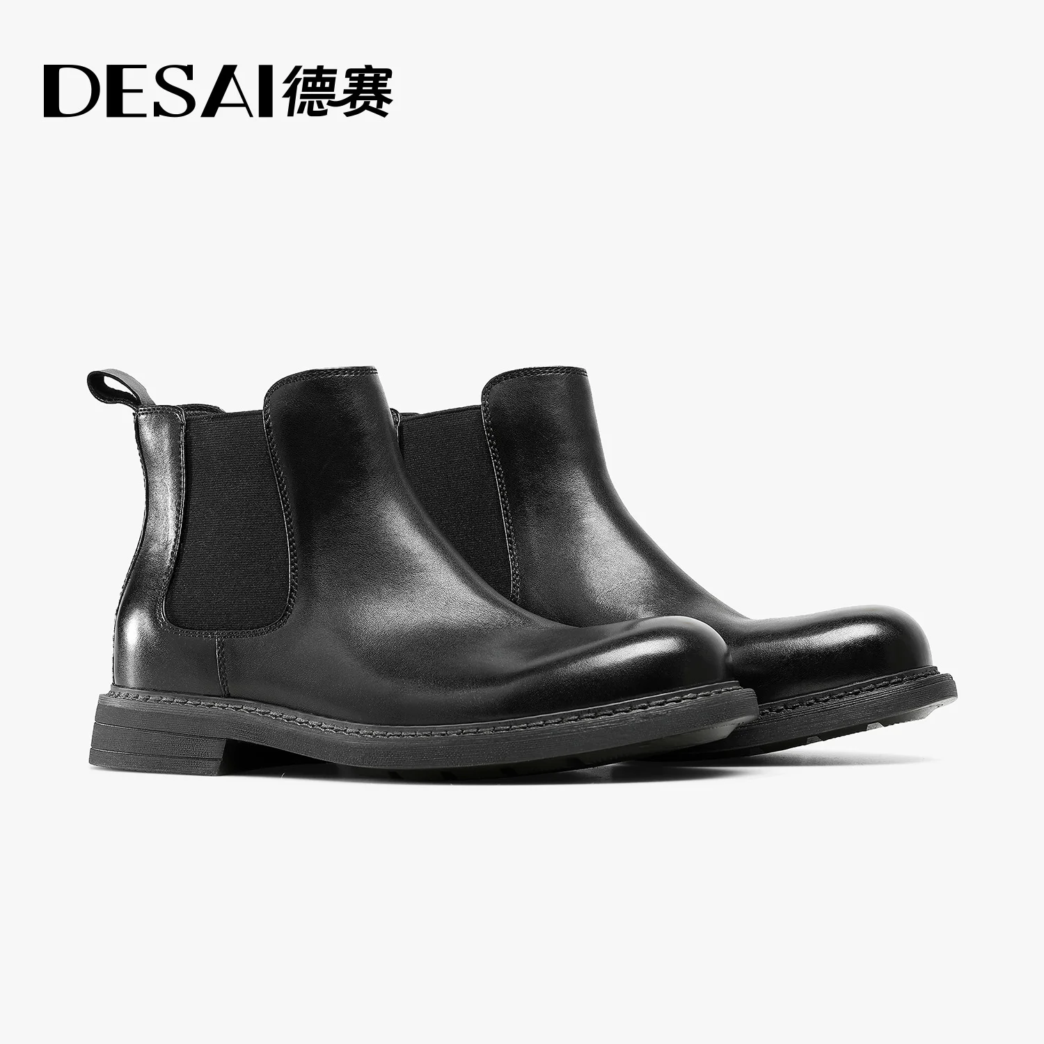 

DESAI New Chelsea boots, genuine leather formal shoes, business work shoes, no zipper boots