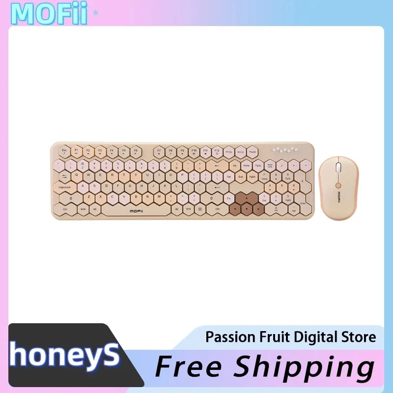 MOFII Conductive Rubber Keyboard, Multimedia Frosted Keycaps, Power-Saving Fast Charging Ergonomics, Gaming Office Keyboard