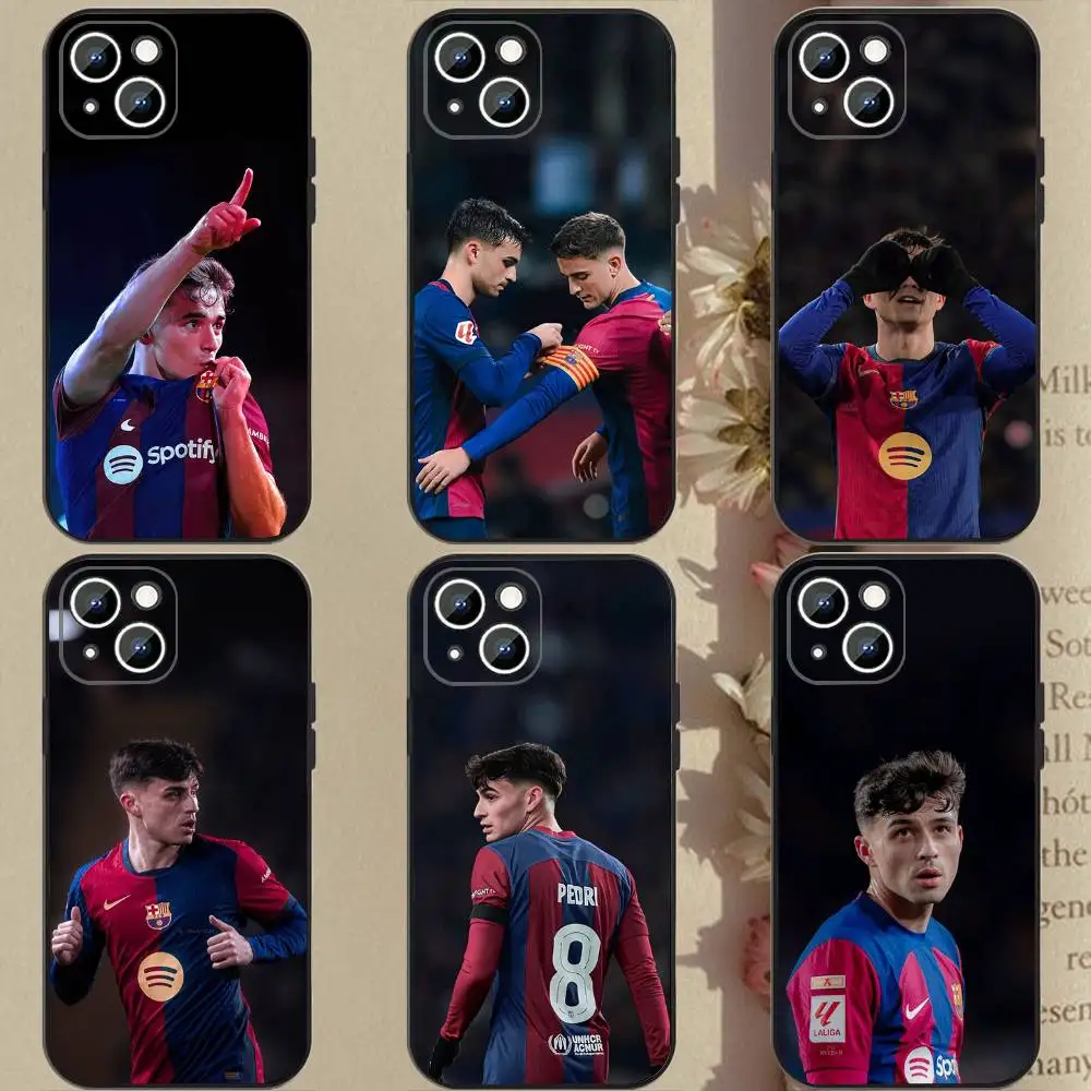 جراب هاتف Gavi Pedri لهاتف IPhone17 16 15 14 13 Pro Max 11 12 غطاء سيليكون أسود صغير