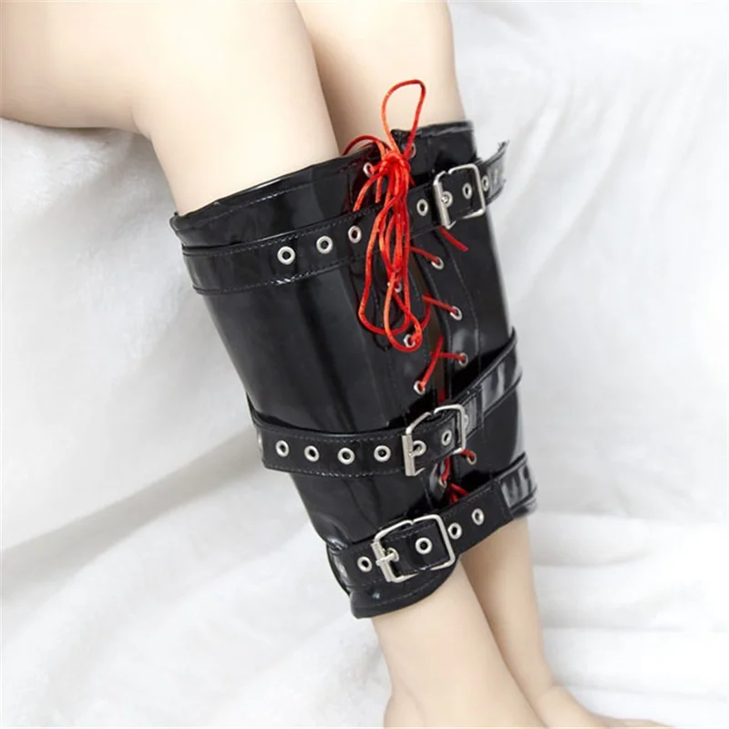 Faux Leather Arm Binder Leg Body Restraint Harness Lockable Bondage Belt BDSM Wet Looking Slave Position Restraint Sex Tools