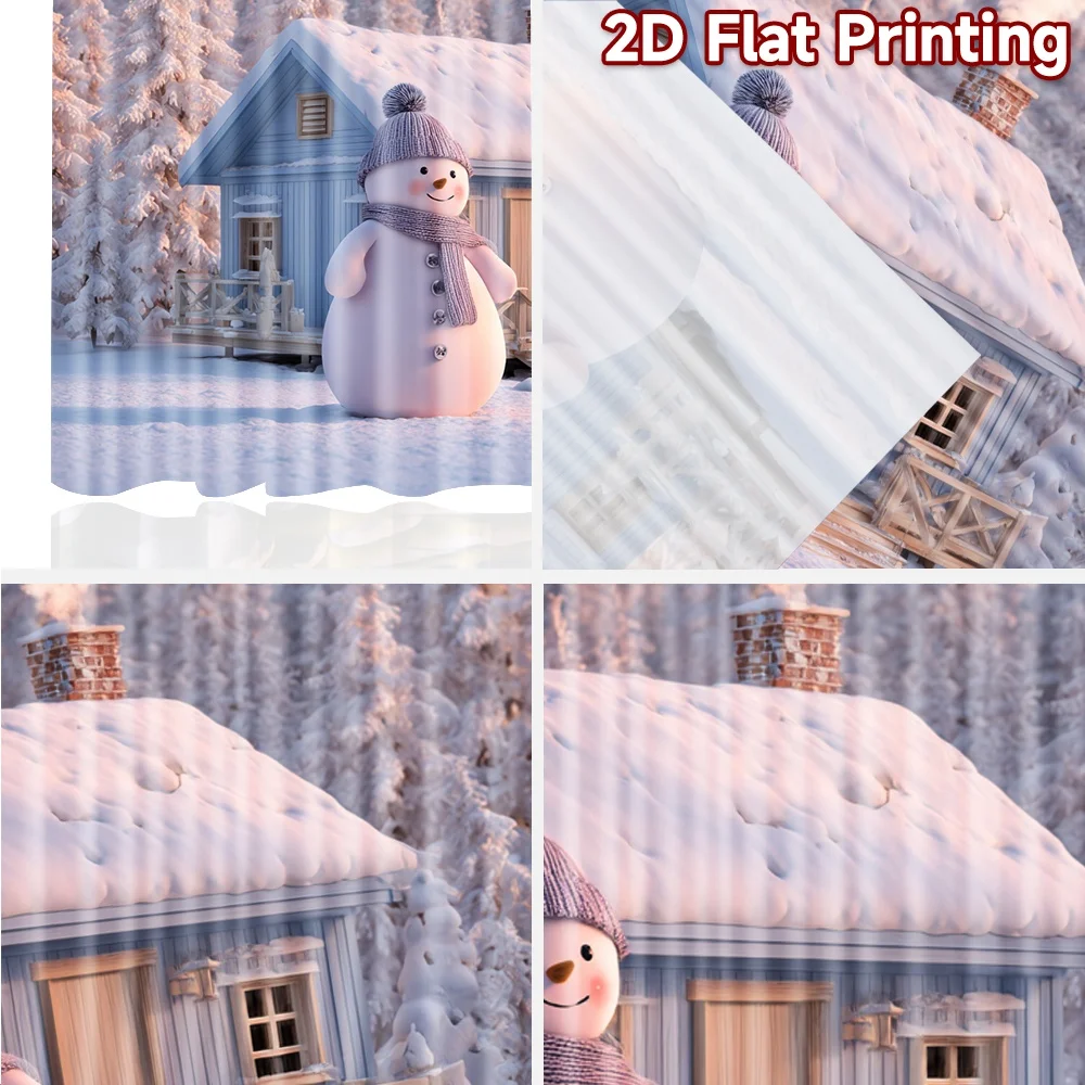 2 قطعة ، ستائر طباعة مسطحة ثنائية الأبعاد (بدون قضيب) ستائر مطبوعة أنيقة لمهرجان عيد الميلاد من سنوي هافين قماش قابل للغسل في الغسالة #5