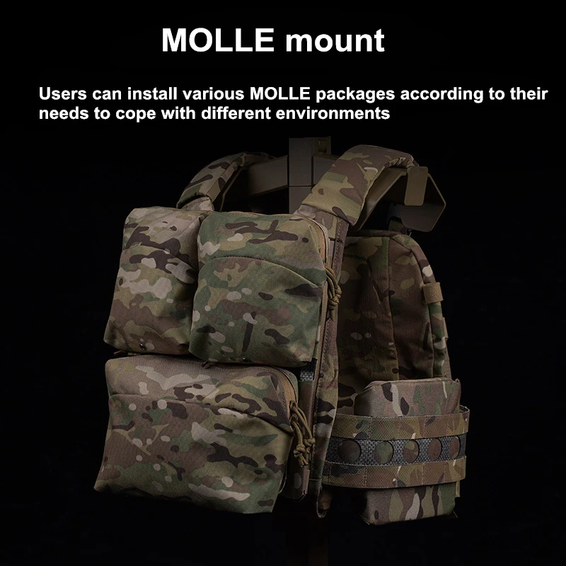 Plate Carrier Back Panel MOLLE Zipper Kit for FERRO Style FCPC V5 Airsoft Hunting Vest Lightweight Holder Expand Gear