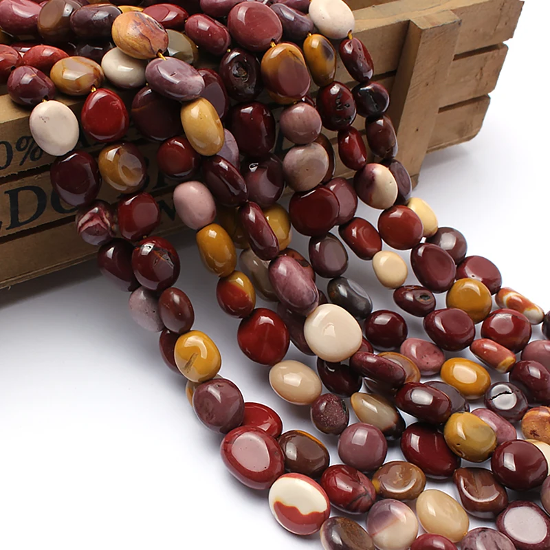 8-10mm Natural Irregular Colorful Mookaite Stone Beads Loose Spacer Beads for Jewelry Making Bracelet Charms Accessories 15