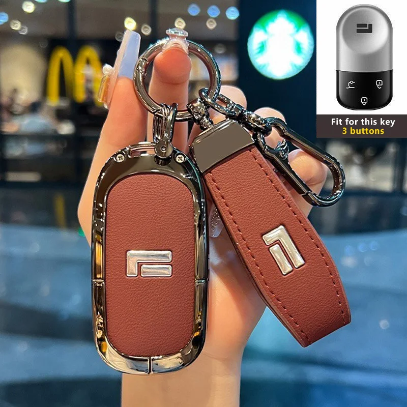 Zinc Alloy Car Key Case for BAIC ROX 01 Accessories Polestones JISHI 2025 2026 Keychain Remote Cover Shell Housing Holder Fob