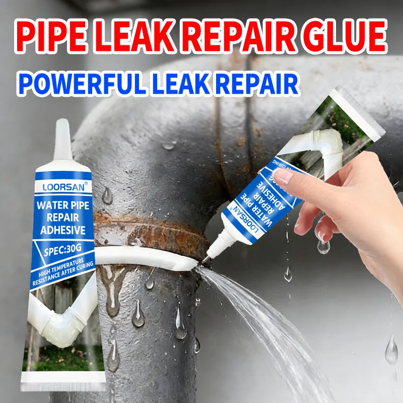 Loorsan Water Pipe Repair Adhesive, Strong Waterproof Leak Sealant Glue For Pvc Metal Sink Drain Pipe Repair