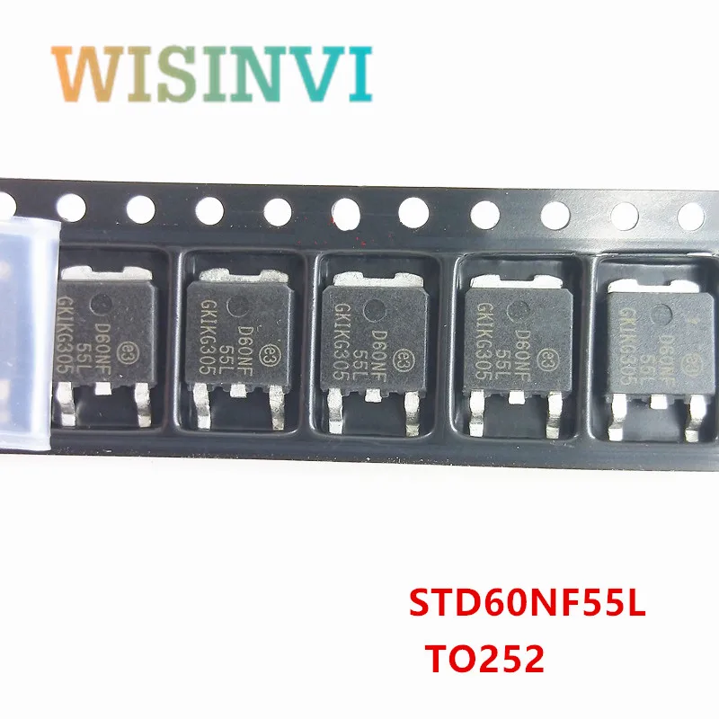 10-50PCS STD60NF06T4  STD60NF06 D60NF06 TO252 60V 60A ＆ STD60NF55L D60NF55L TO252  55V 60A