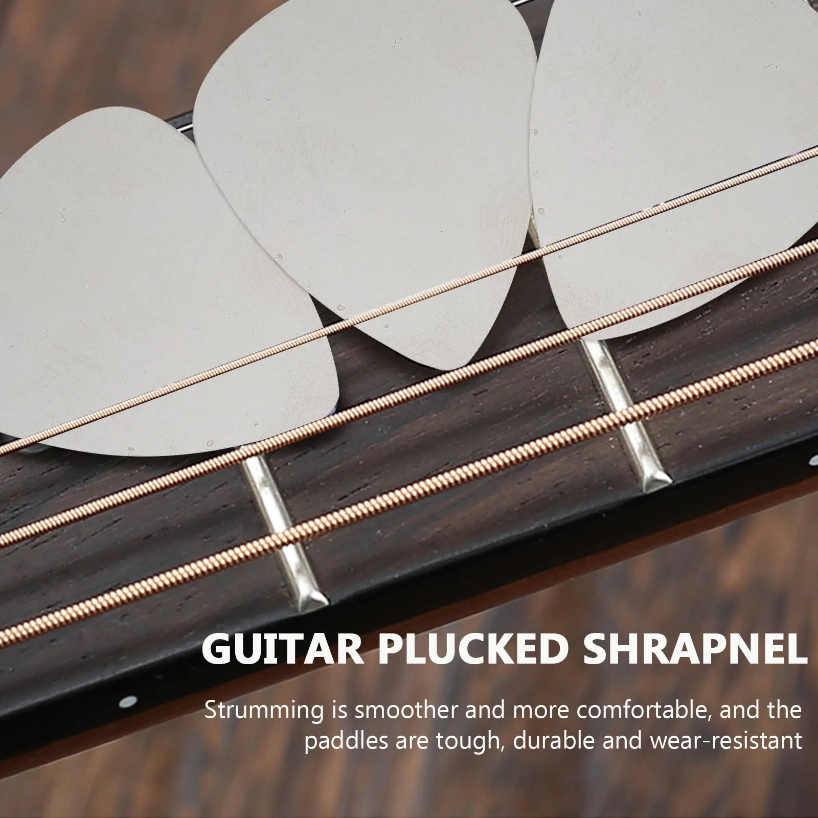 

10pcs Guitar Picks Stainless Steel Bass Electric Acoustic Silver Tone Durable Lightweight Instrument Parts Accessories