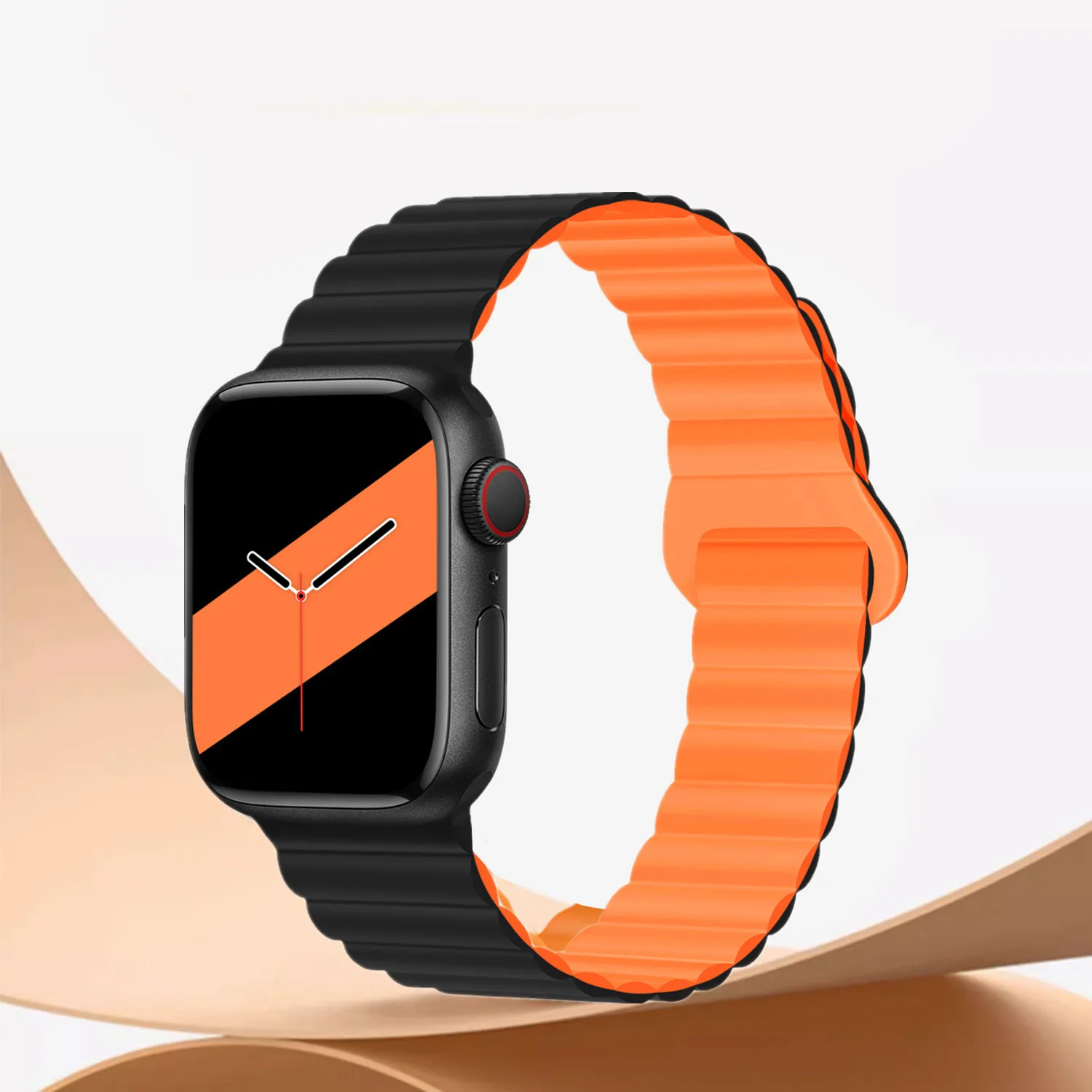 Liquid Silicone Magnetic Strap for Apple Watch Band 44mm 42 45 46 49 38 40 41mm Fashion Sport Wristband for iWatch 10 9 8 7 6 se