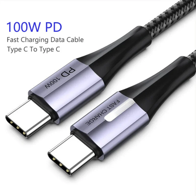 

100W Super Fast Charge Type-C Cable Quick Charge USB Cable For Xiaomi 12Pro Redmi K50 Note Dual Type C Data Cord For Macbook