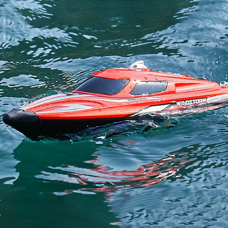 Barco teledirigido Hj823, 2,4g, 25 km/H, barco de carreras con Control remoto de alta velocidad, lancha rápida de agua eléctrica, alarma de batería baja, barco teledirigido, juguete para regalo