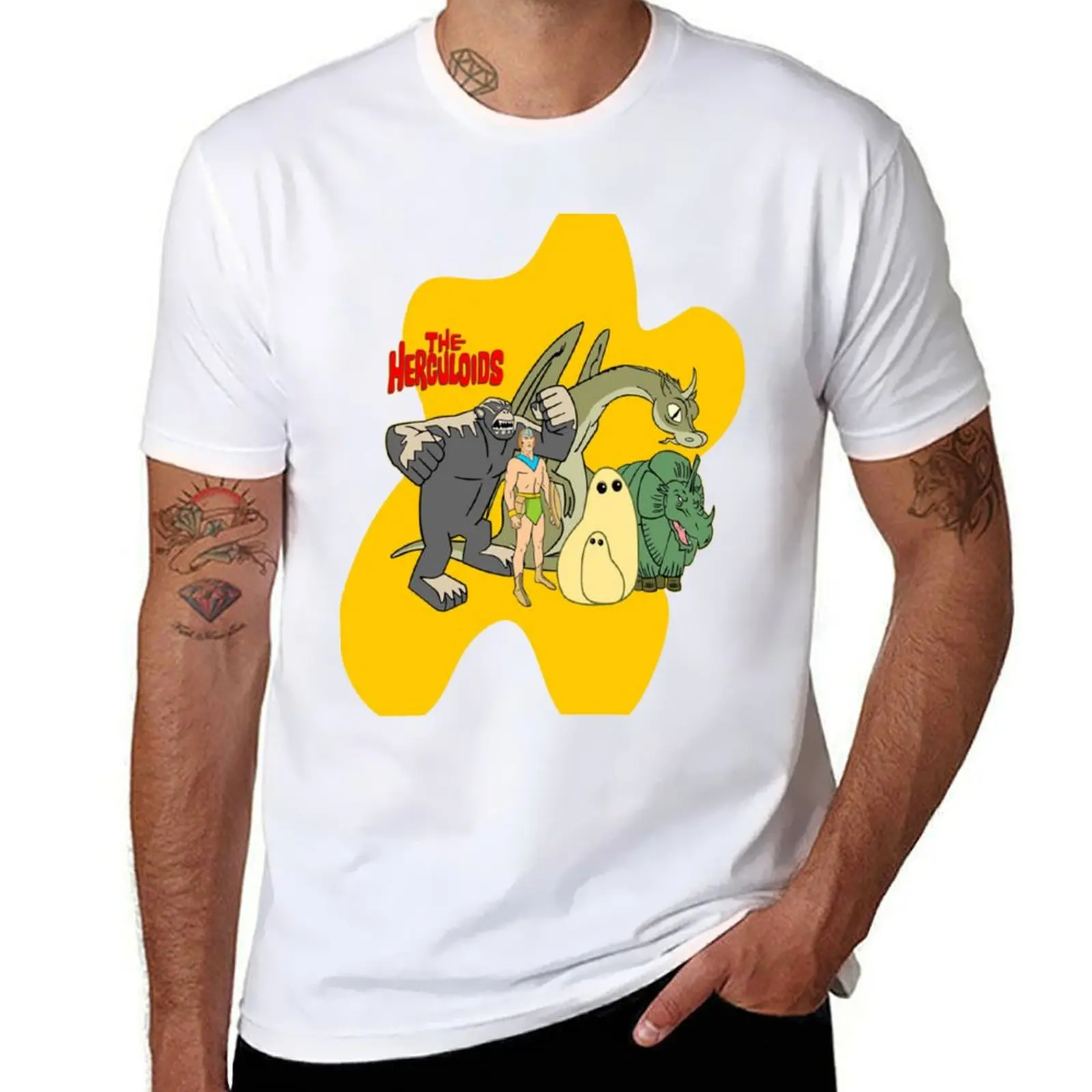 Desenhos animados clássicos os herculoides-camiseta t camisa impressão personalizada t camisa homem simples