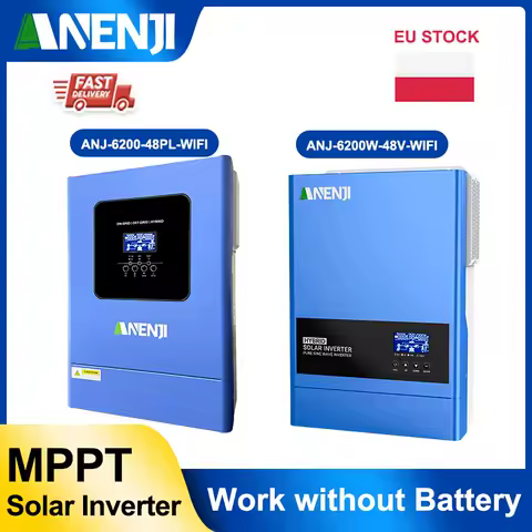 ANENJI 6200W 48V Hybrid Solar Inverter 220V WIFI Pure Sine Wave On Off Grid Inverters 120A Mppt energ&iacute;a solar for Solar Panel