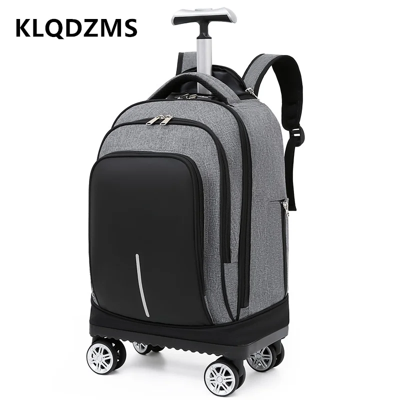 KLQDZMS Carry-on Suitcase 18 Inches Small Boarding Box Men Women's Travel Shoulder Bag Nylon Trolley Bag Multifunctional Luggage