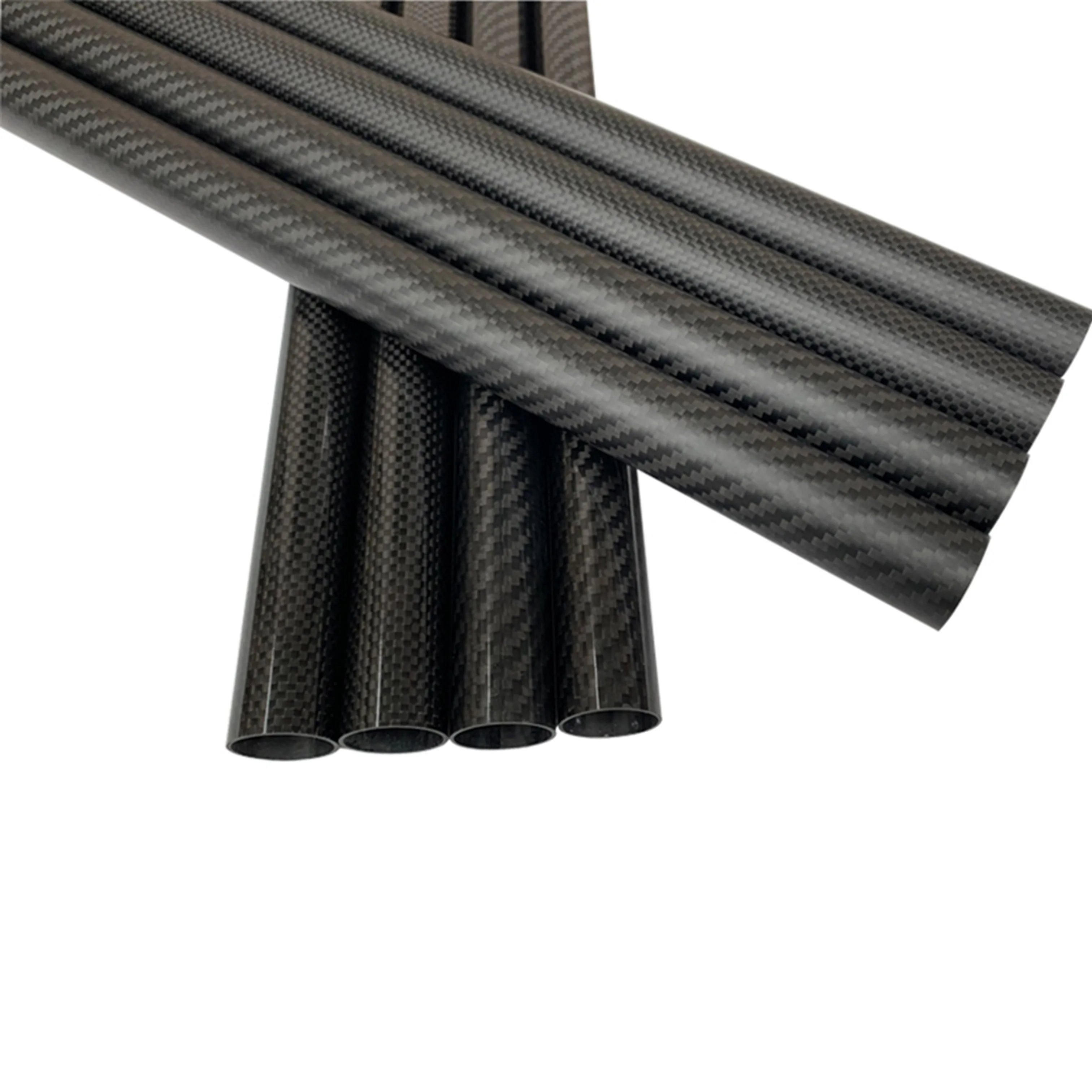 1100mm Carbon Fiber Tube OD 10mm 14mm 18mm 20mm 22mm 25mm 28mm 30mm 3K High Composite Hardness Material Matte Weave Twill Plain