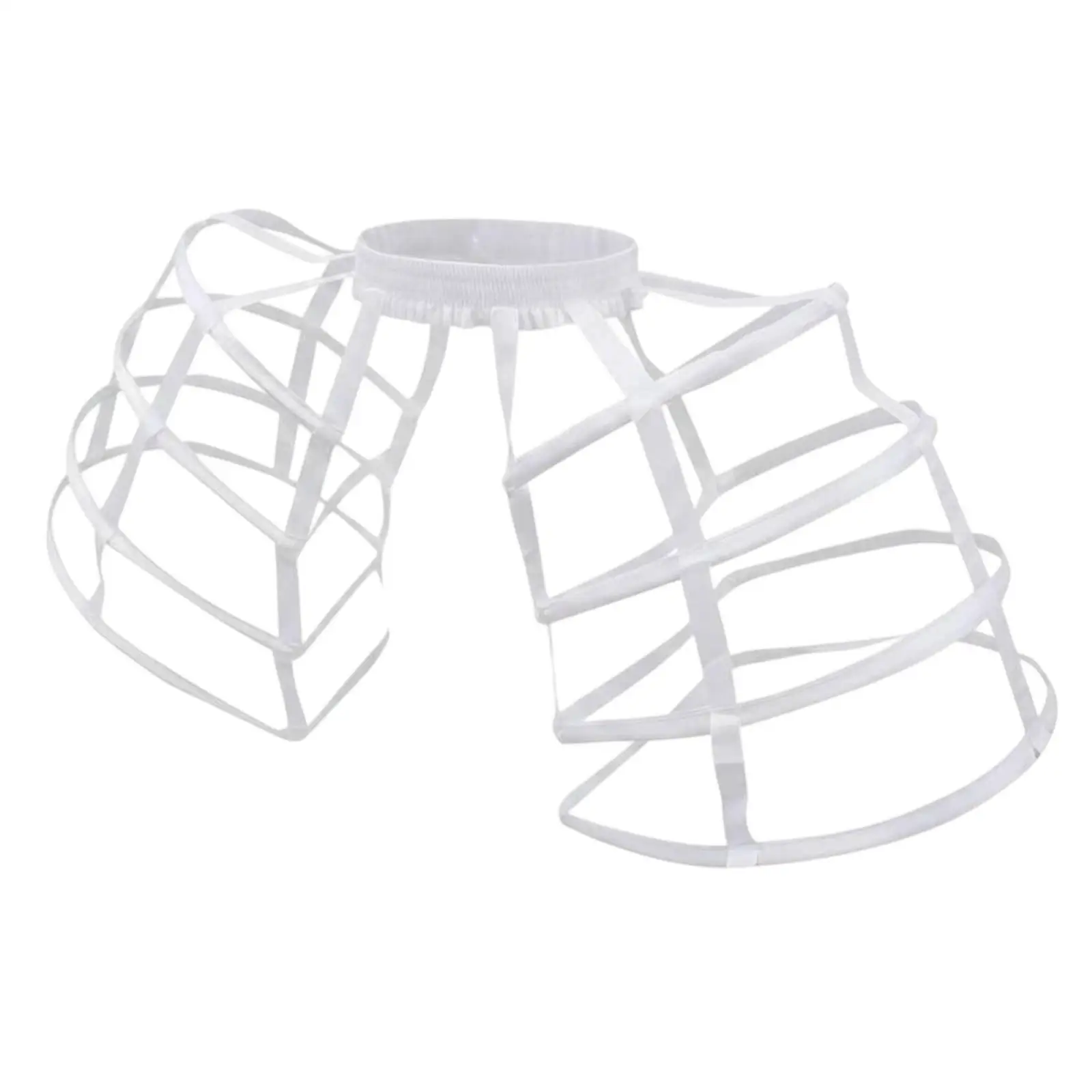 Petticoat 4-Hoop Baroque Hoop Skirt Double-Sided Ribbon Birdcage Petticoat for Cosplayers, Costume Gatherings, Photo Shoots,