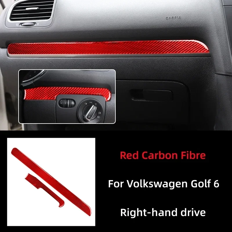 For Volkswagen Golf 6 Gti R MK6 2008-2012 Carbon Fiber Center Console Dashboard Cover Protection Trim Sticker Car Accessories