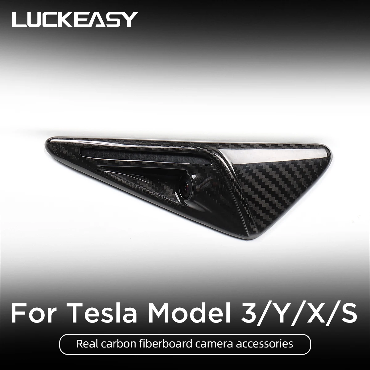 For Tesla Model 3 Y S X Carbon Fiber Accessories Model3 2017-2023 Side Standard Leaf Board Stickers Side Camera Protection Cover