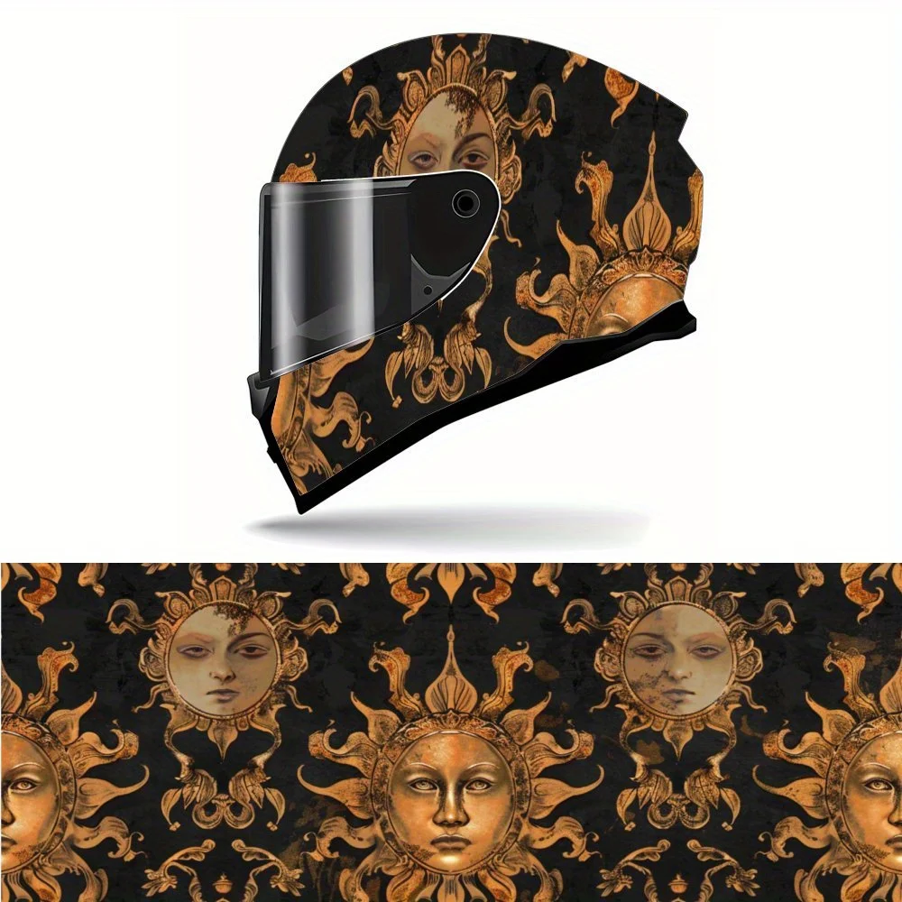 

Mystical Solar Oracle Print Full Helmet Wrap Sticker Motorcycle Helmet Racing Graphic Decal Vinyl Wrap Helmet Decorative Sticker