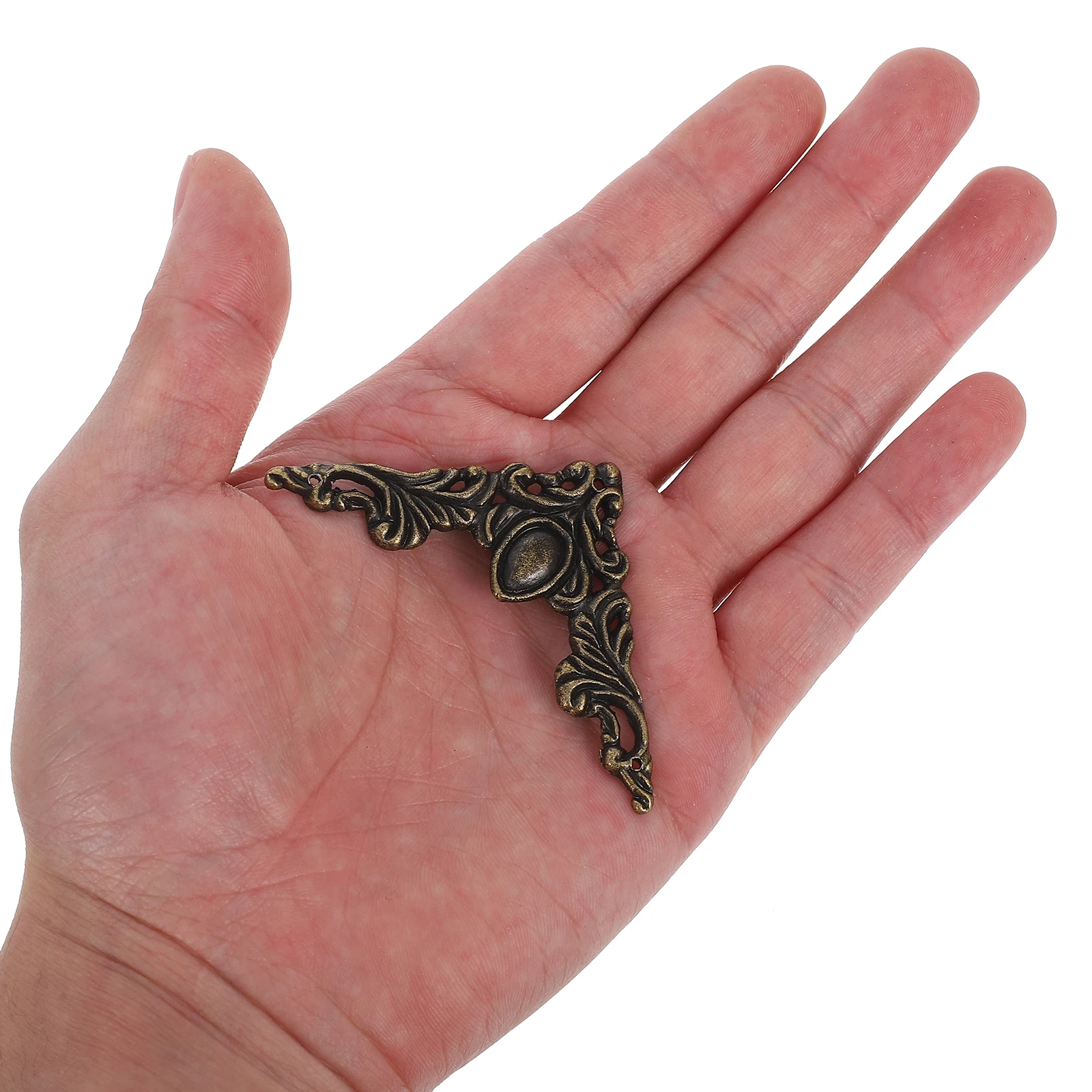 

12Pcs Metal Triangle Corner Protectors Vintage Decorative Guards for Furniture Tables Cabinets Books Scrapbooks