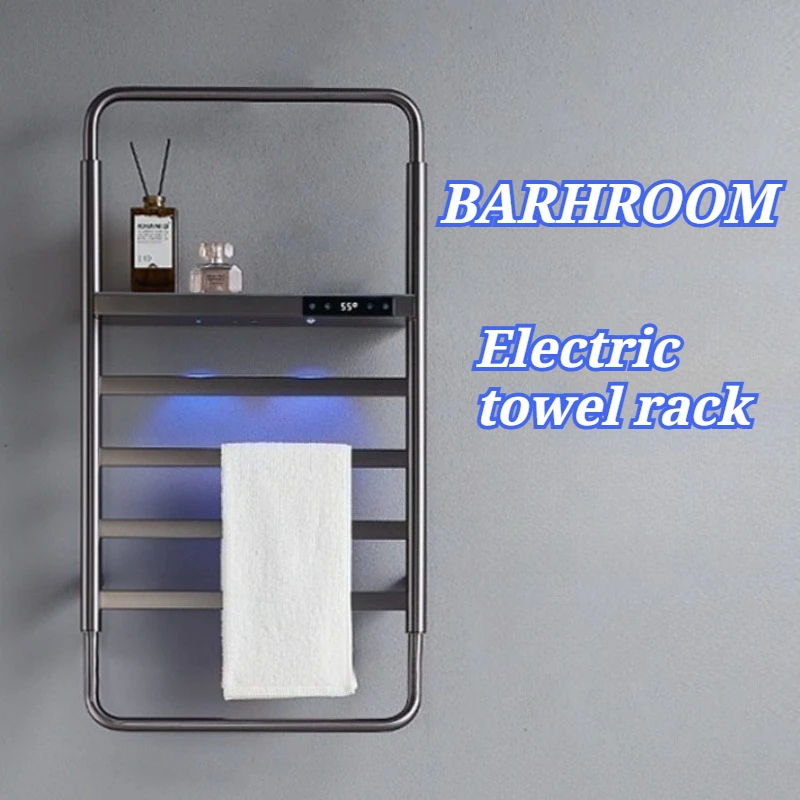 

Electric Heated Towel Rail Stainless Steel Wall Mounted Waterproof Thermostatic Towel Warmer Drying Bathroom Accessories