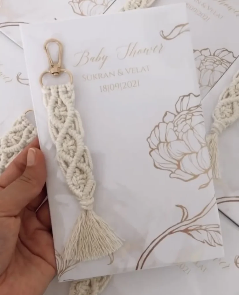 Macrame Keychain 50 PCs birthday Birthday Babyshower Promise Engagement Wedding for your special hediyelik