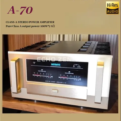 Reference Accuphase Circuitry, New A70 Fully Balanced Power Amplifier, Class A High-power Hi-Fi Amplifier, VU Meter, Home Audio.