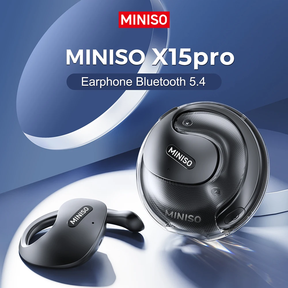 MINISO X15 PRO OWS Bluetooth Headset 5.4 Bluetooth  EarphonesButton Control Noise Cancelling Ear Hanging Headphones With Mic image 5