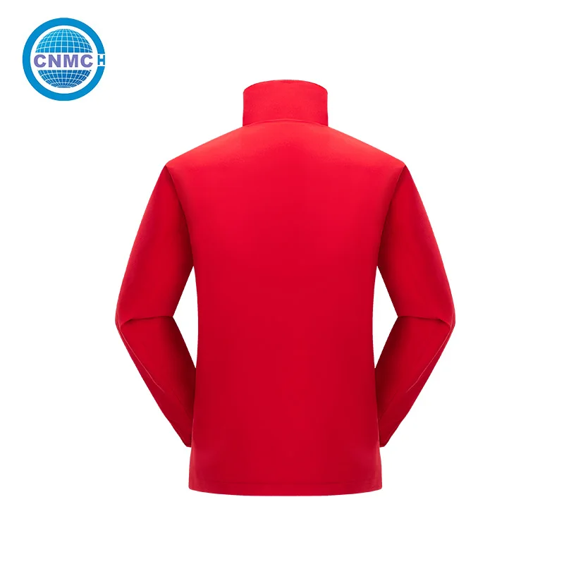 Lined Double Side Composite Knit Work Jacket 150D Full Dull Polyester Wrinkle & Stain Resistant Breathable Outer Top For Factory