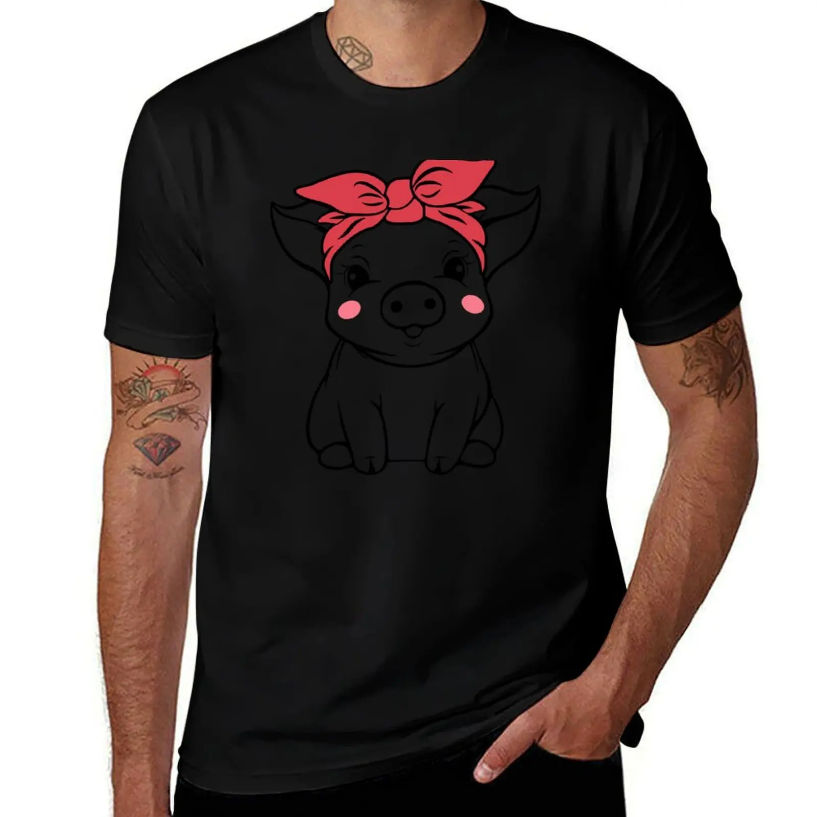 Cute Pig Gift Farm Animal Piglet Bandana Farmer Piggy Mom T-Shirt Quick Dry Outdoor Sports T-Shirt
