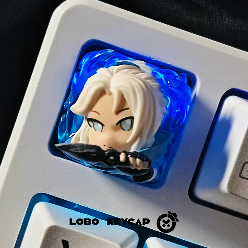 Lobo Jett Keycap Valorant Four Actions Light Transmitting Resin Casting Mechanical Keyboard Single Keycap Pc Gaming Peripherals
