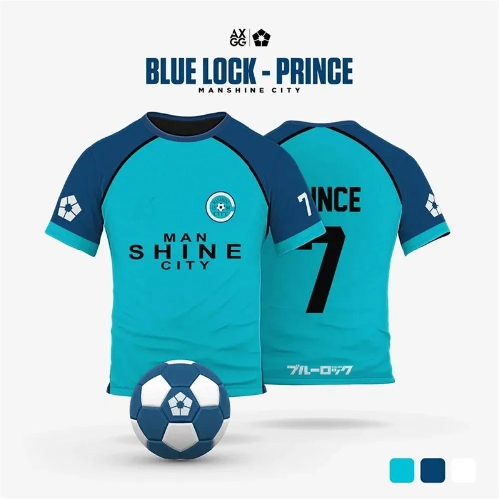 

Blue Lock City Cartoon Anime Cosplay Men Jersey Summer Short Sleeve Tee Custom Name Number Tops Men clothing Football shirt