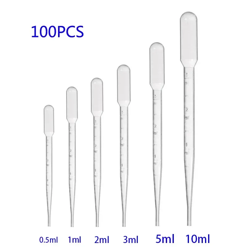 100Pcs Plastic Pipet 1/2/3/5 Ml Lab Pipet Plastic Wegwerp Met Afgestudeerd Container Liquid Dropper Apparatuur pipet