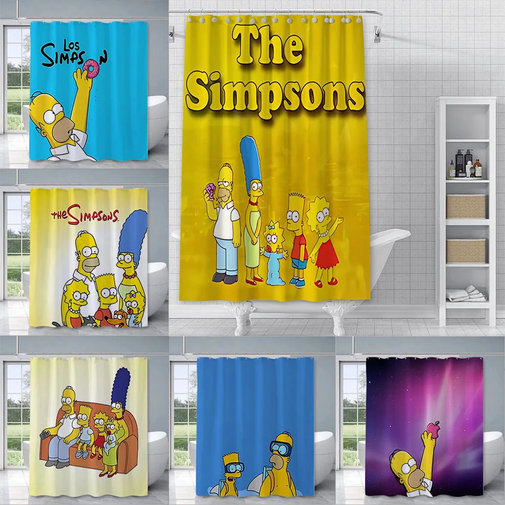 The S-Simpsons Shower Curtain Waterproof Polyester Fabric Paint Colorful Bath Curtains Home Bathroom Decor Curtain With Hook