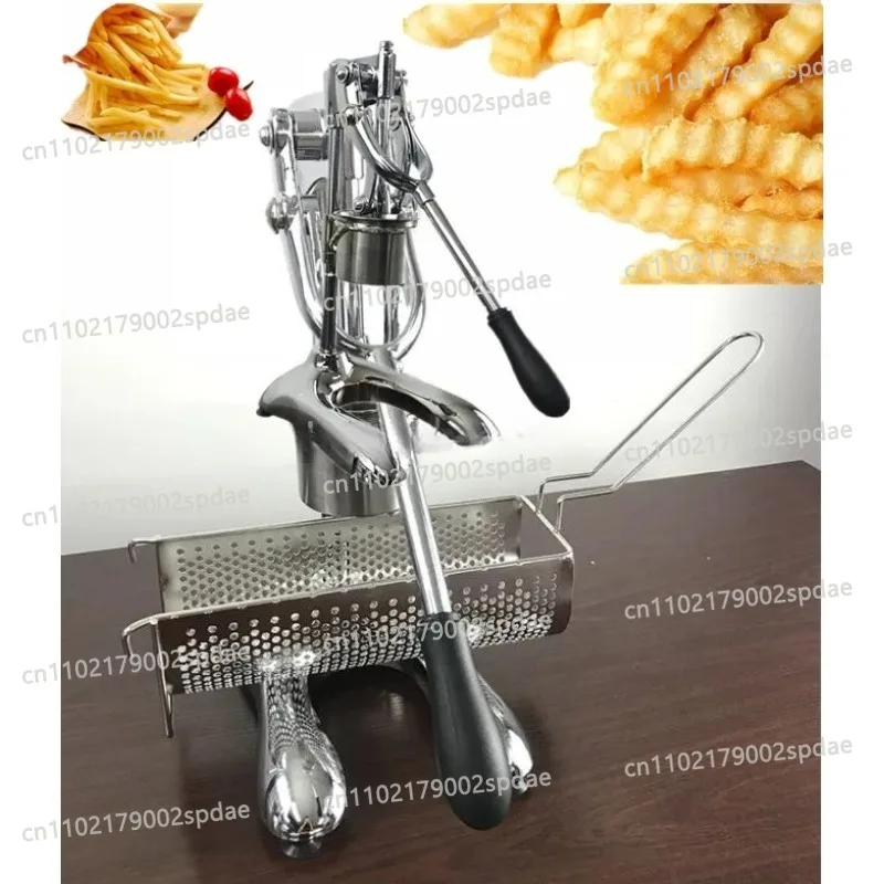 Manual Super Long Potato Strip Extruder Stainless Steel Potato Squeezer for Home & Snack Shop
