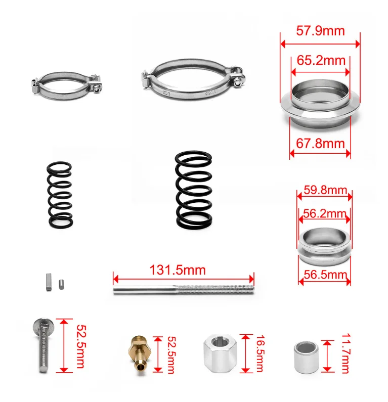 Turbo V-band 60mm External Waste Gate Bypass Exhaust Manifold + Spring