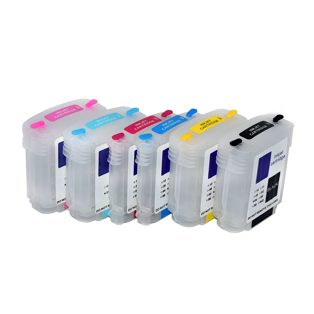 6 Color Refillable Ink Cartridges For HP 84 85 For HP Designjet 30 90 130 Printer With ARC Chips