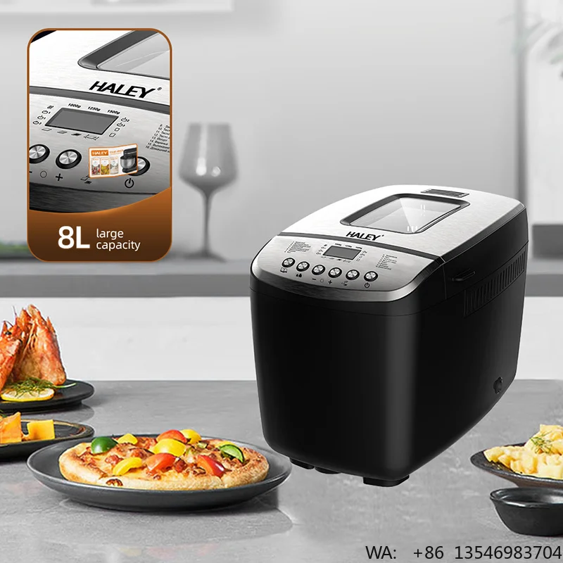 HALEY Automatic Electric Bread Maker Machine Multi-Function Household Dough Maker English Operating Language for Outdoor Use