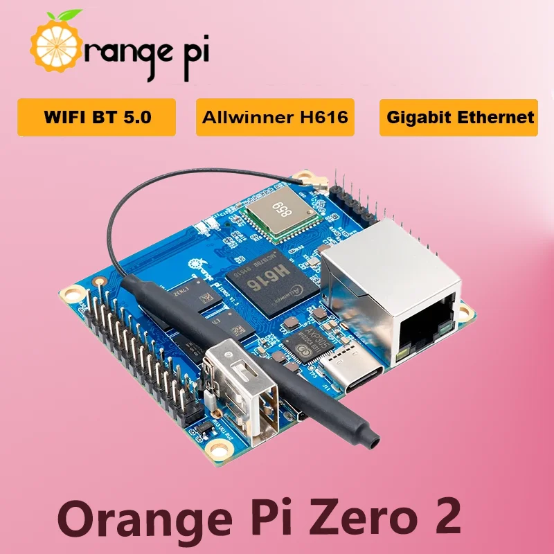 Orange Pi Zero 2 1GB DDR3 Allwinner H616 Mini PC WiFi Bluetooth Single Board Computer Run Android 10/Ubuntu/Debian