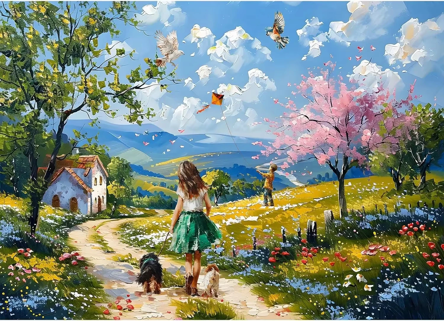 500/1000/1200/2000 PCS Puzzle for Country Life Jigsaw Puzzles for Challenging Family Activity Games Party Birthday Gift