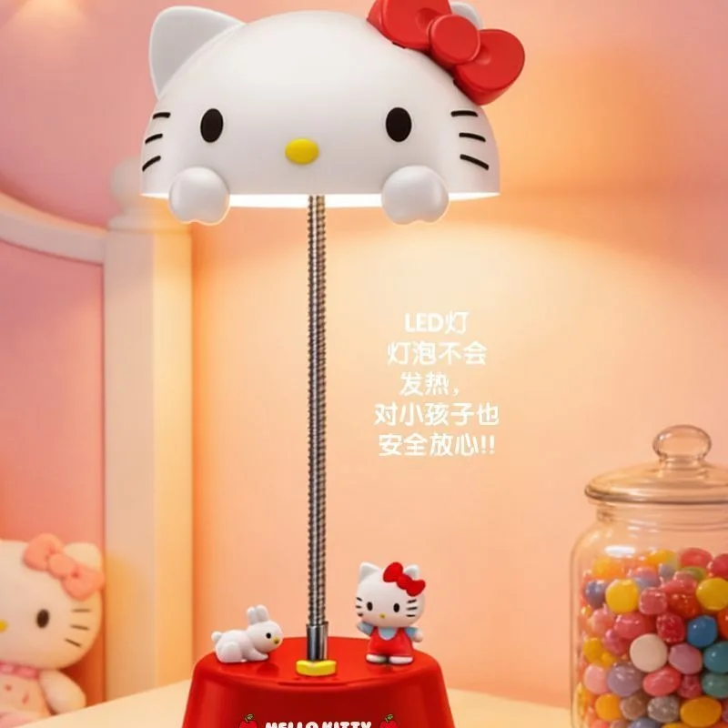 

Настольная лампа Sanrio Hello Kitty для защиты глаз, светодиодная, перезаряжаемая, стильная, для учебы, для общежития старшей школы, для защиты зрения.