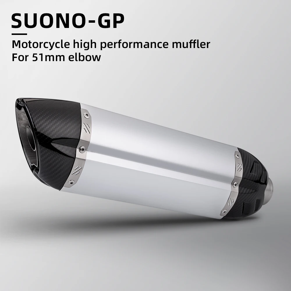 Motorcycle Exhaust Muffler SUONO GP Exhaust Muffler Pipe 51mm for duke790 R3 390adv MT-09