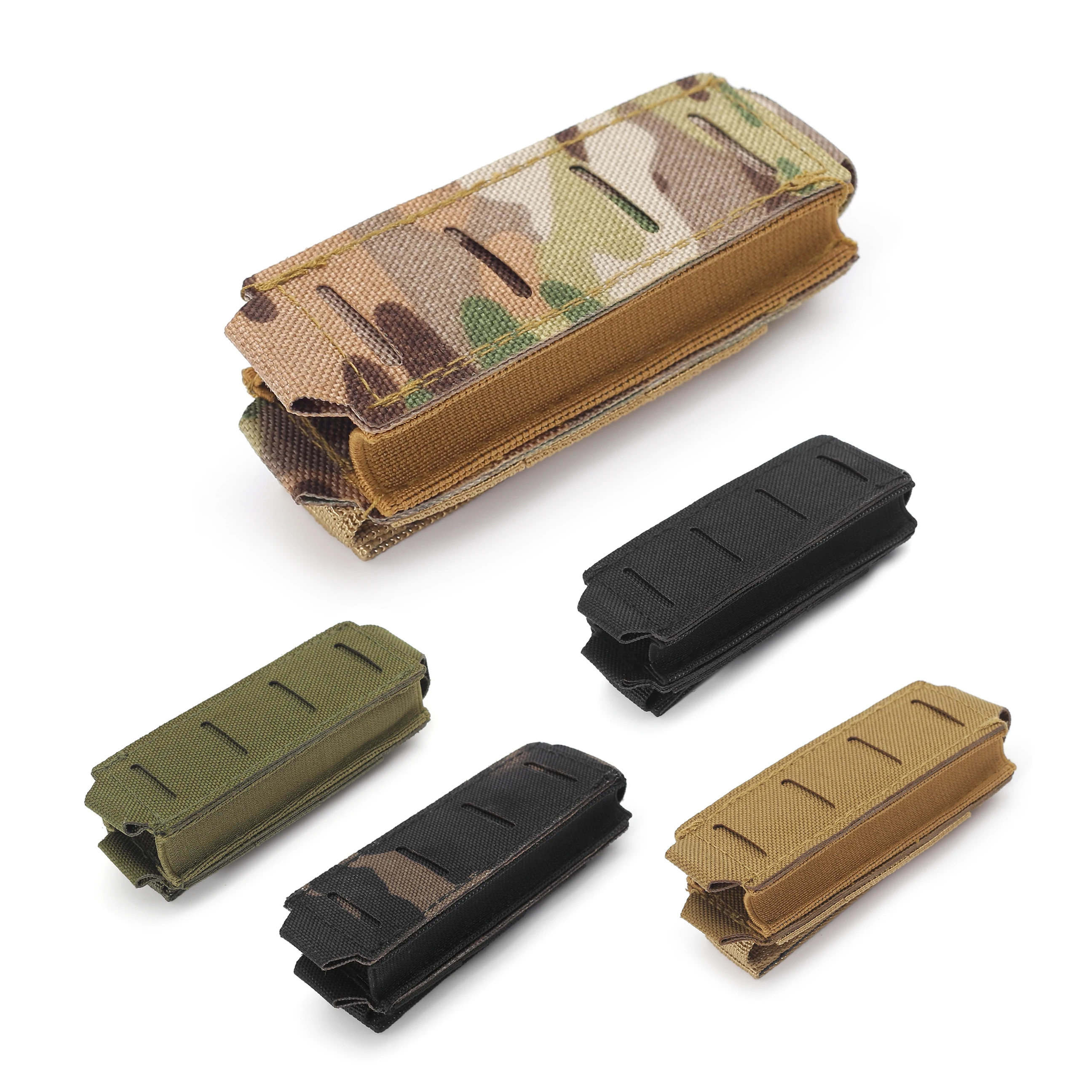 Laser Cut Molle 9mm Magazine Pouch for  17 M9 Single Mag Bag Flashlight Pouch Knife Holster Hunting Gear