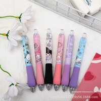 Sanrio 6/12Pcs Gel Pen Cartoon Set Kuromi Cinnamoroll My Melody 0.5mm Black Sponge St Quick Dry Pen Students Learn Stationery