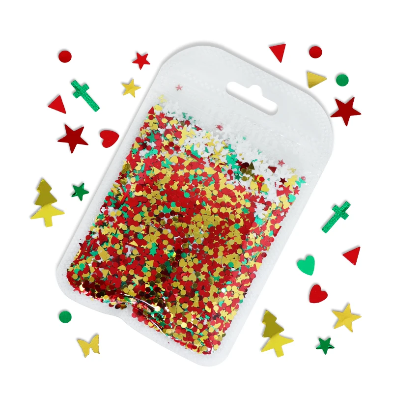 10g Christmas Resin Filling Sequins New Year Glitter Epoxy Resin Filler Xmas Confetti Pigment DIY Pendant UV Resin Shaker Filler