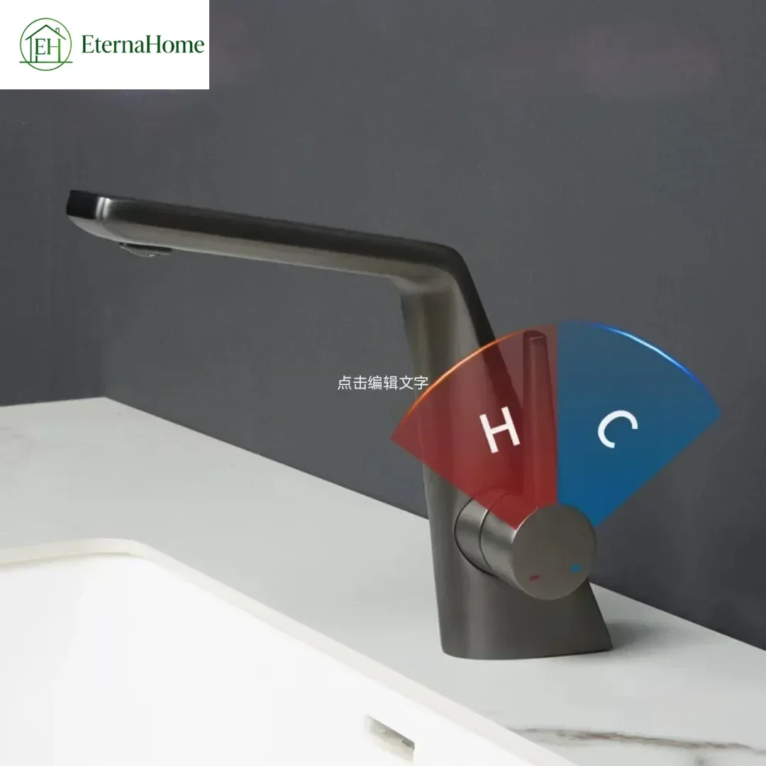 Basin Faucets Gray/Black/Chrome/Gold Hot & Cold Water Mixer Washbasin Taps European Bathroom Cabinet Accessories Copper Faucet