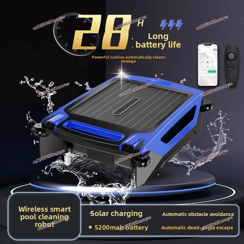 Solar Pool Sewage Suction Machine Fish Pond Automatic Filter Wireless Surface Pool Cleaning Robot