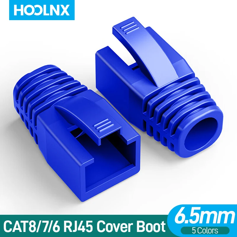 

Hoolnx RJ45 Strain Relief Boots Ethernet Network Connector Plug Cover Soft Plastic 6.5/8.0mm for CAT8 CAT7 CAT6A CAT6 CAT5E