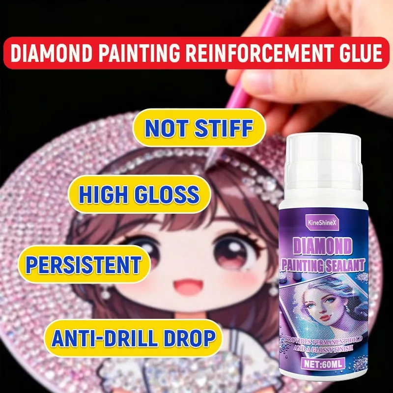 Lot de 2 protecteurs et brillants pour peinture diamant (60 ml*2) – Accessoires de peinture diamant, colle et fournitures de scellement pour art diamant